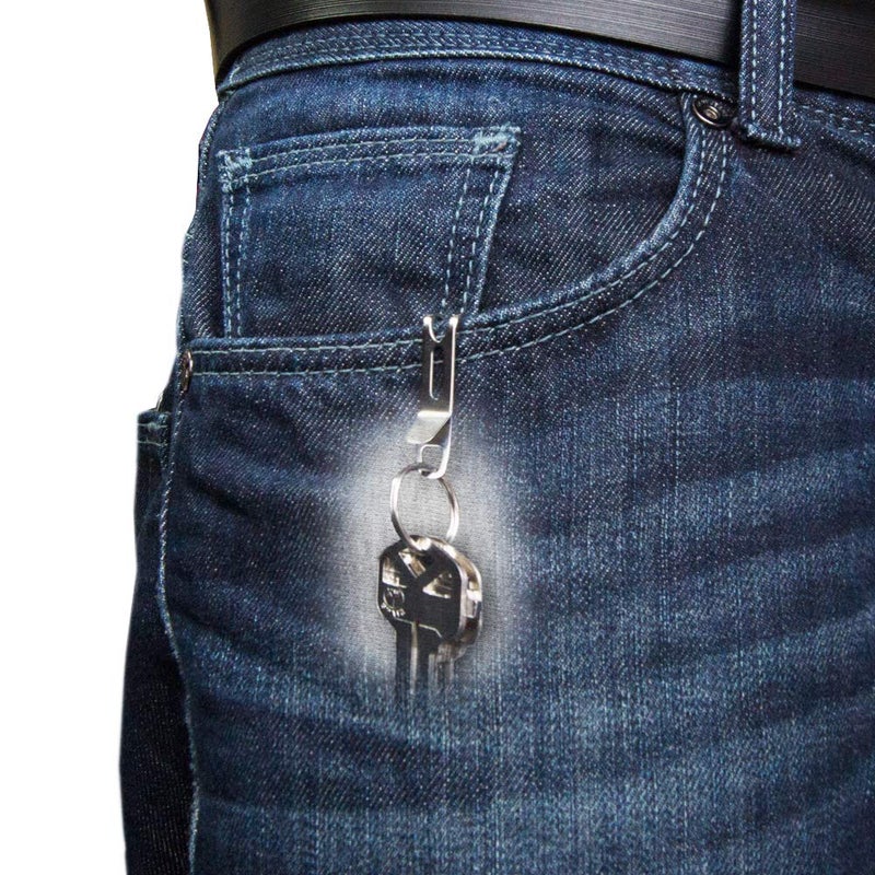 key smart كي سمارت نانو كليب - حامل حلقة مفاتيح مع مشبك جيب - تأمين سلسلة مفاتيحك، يقضي على انتفاخ الجيب - Image 3